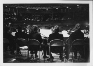 View from the stage. Concert on April 24, 1976 at Carnegie Music Hall.